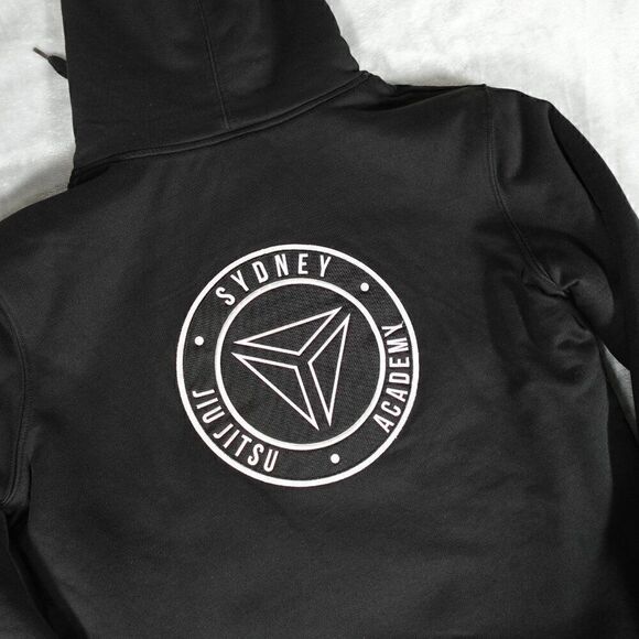 Sydney Jiu Jitsu Academy SJJA Sherpa Lined Hoodie Mens L Full Zip Logo Black - Picture 2 of 12